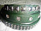 Pulseira de couro verde
